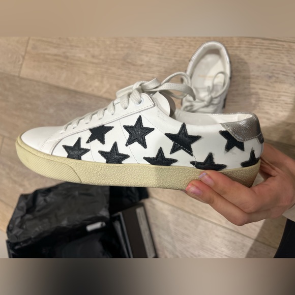 Saint Laurent Leather SL/06 Low-Top Star Sneakers in size 37 - Picture 3 of 13